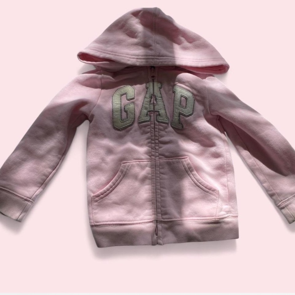 GAP Light Pink Fleece Zip Hoodie for Kids